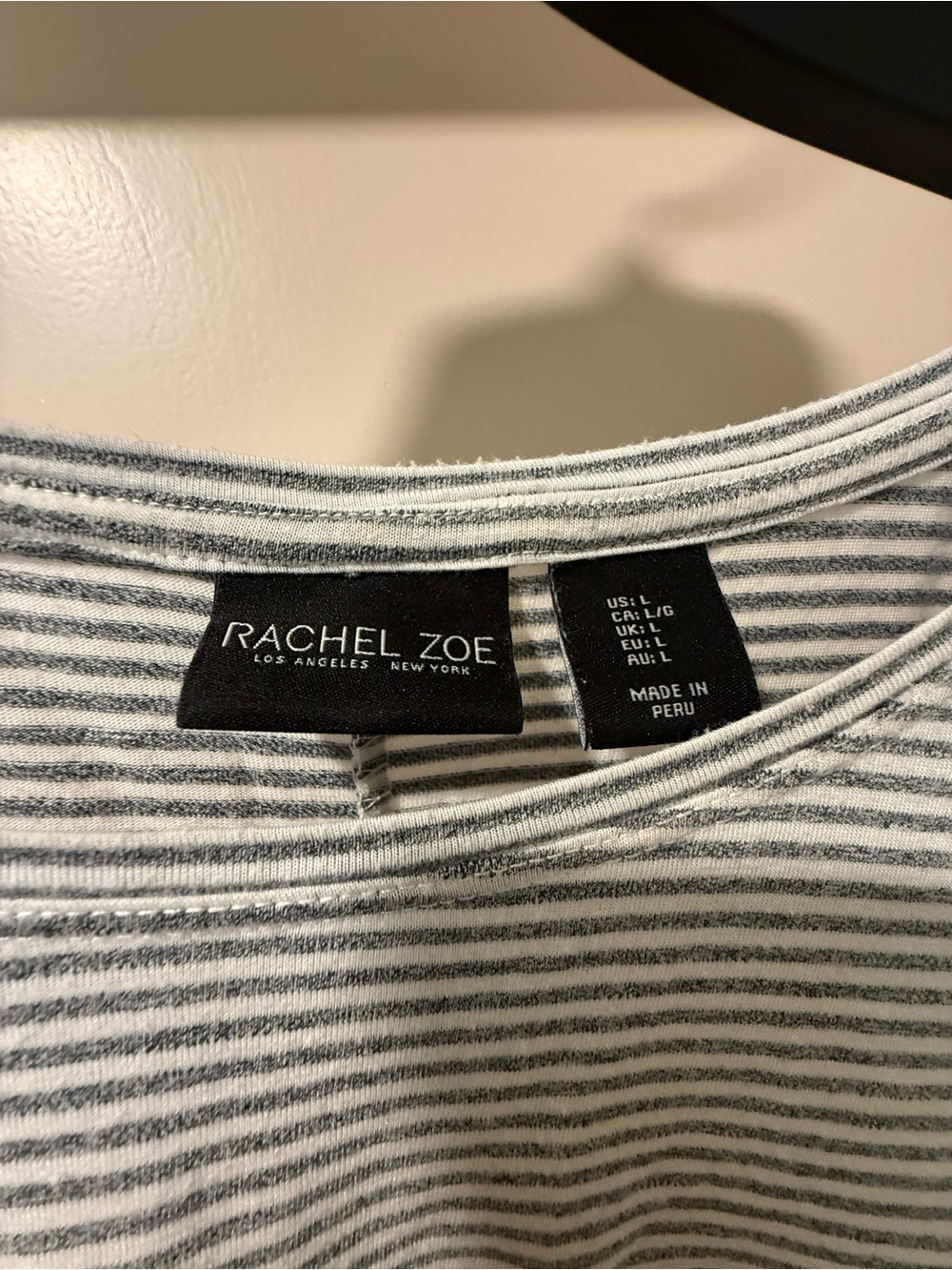 Rachel Zoe Girls' Gray & White Striped Long Sleeve Tee